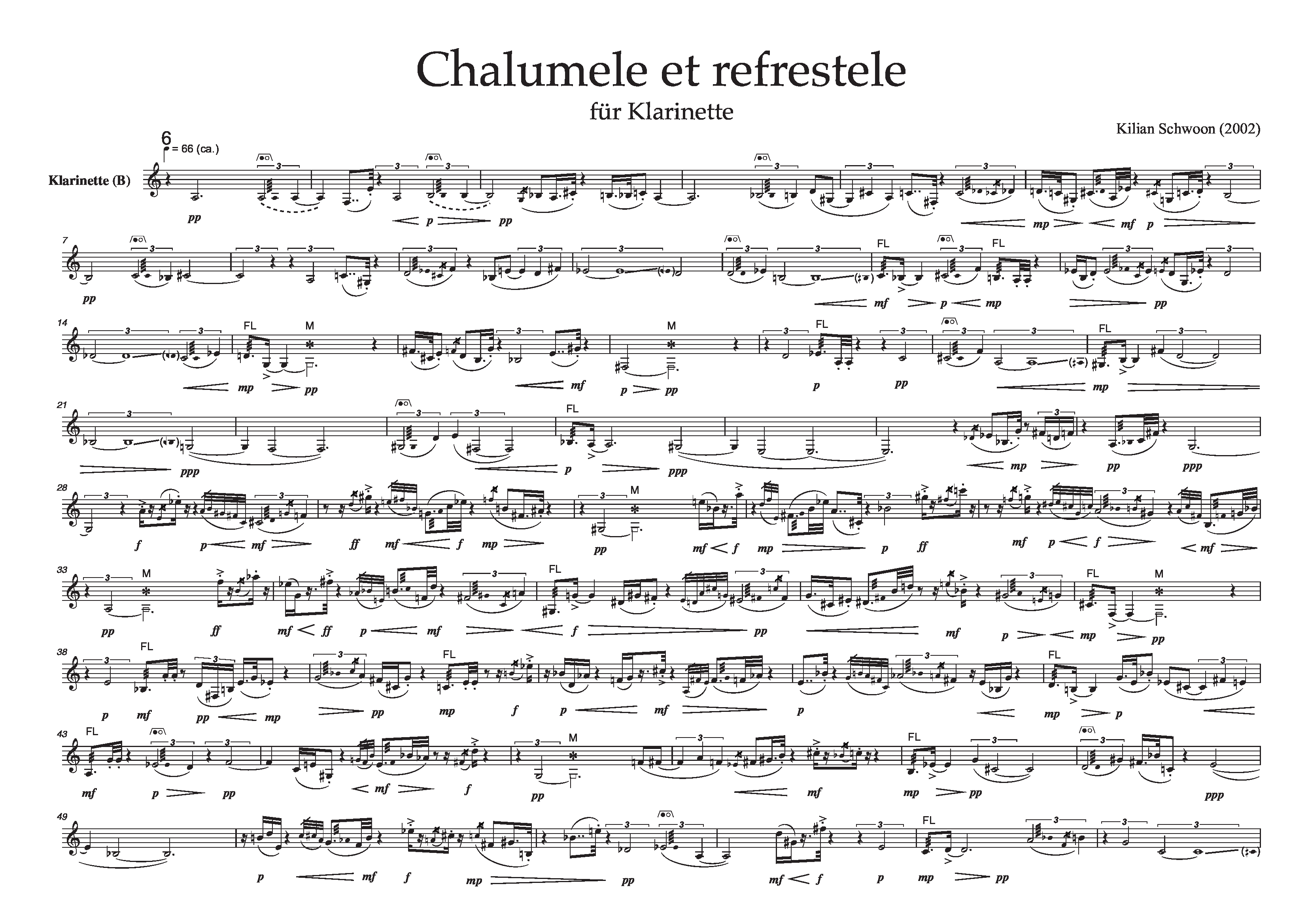 Erste Seite von Chalumele et refrestele