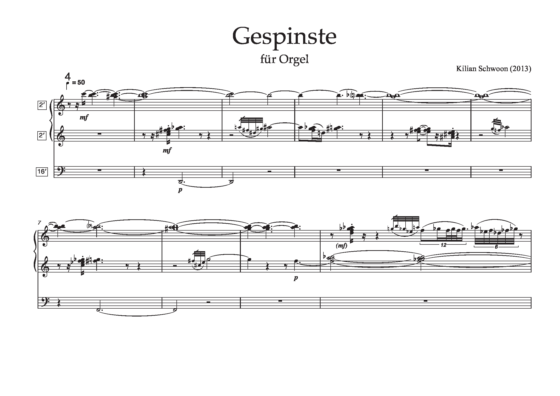 Erste Seite von Gespinste