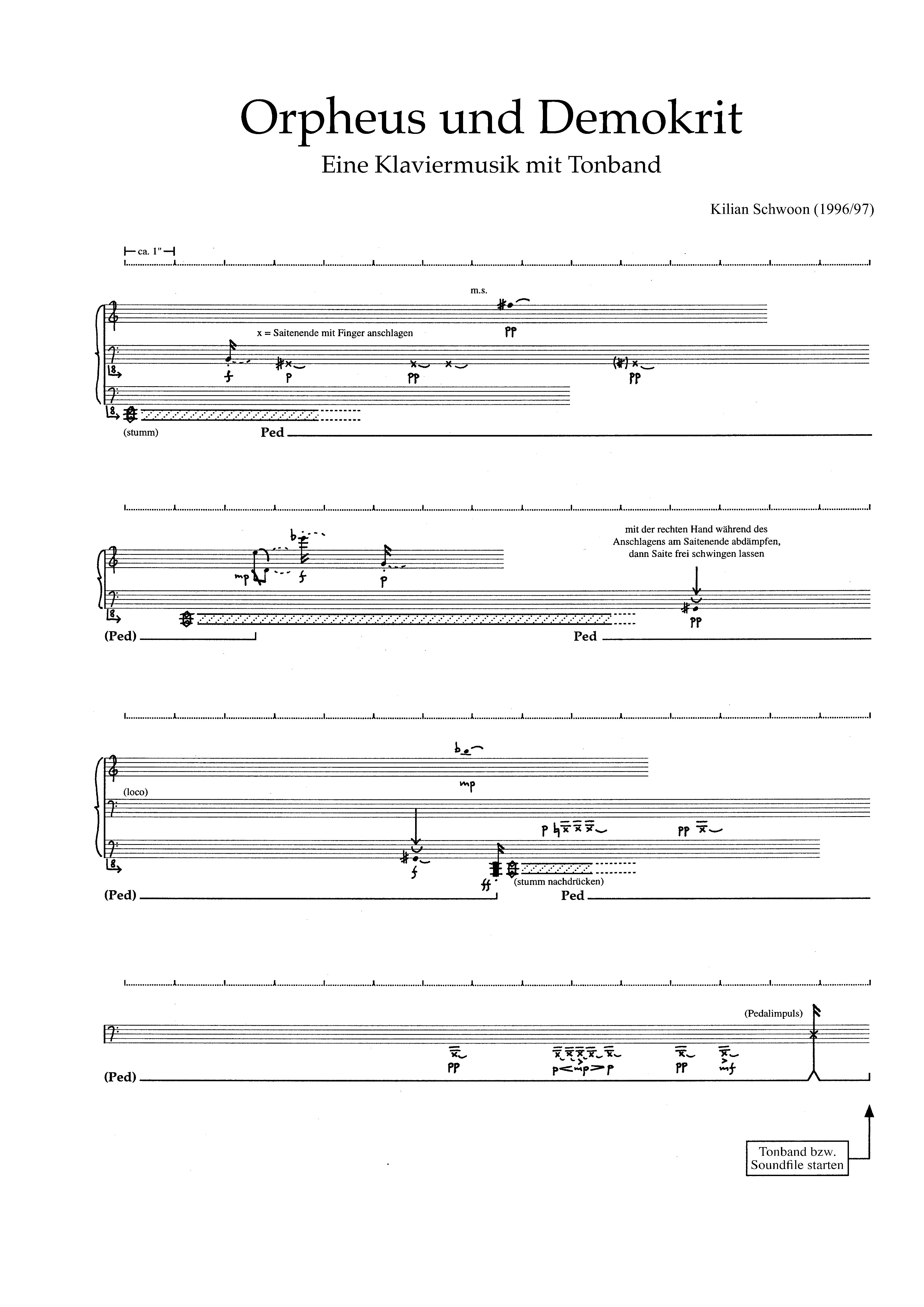 Erste Seite von Orpheus und Demokrit